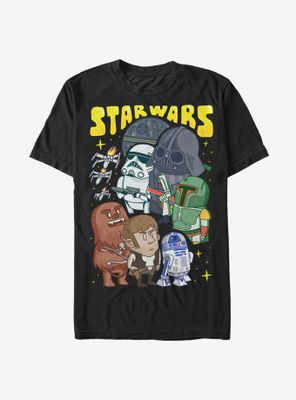 Star Wars Cartoon Character Group T-Shirt