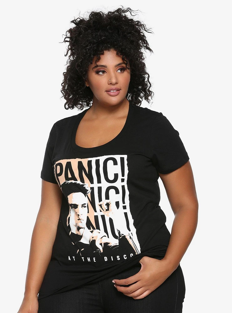 Panic! At The Disco Brendon Monochrome Girls T-Shirt Plus