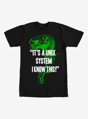 Jurassic Park Unix System Velociraptor T-Shirt