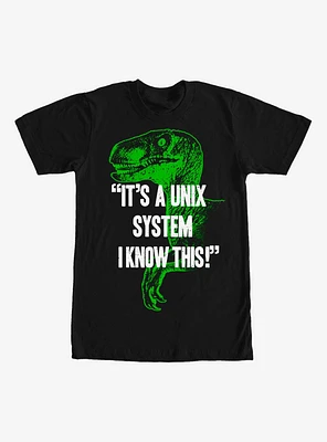 Jurassic Park Unix System Velociraptor T-Shirt