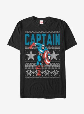 Marvel Captain America Star Ugly Christmas Sweater T-Shirt