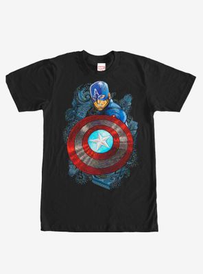 Marvel Captain America Swirl Pattern T-Shirt