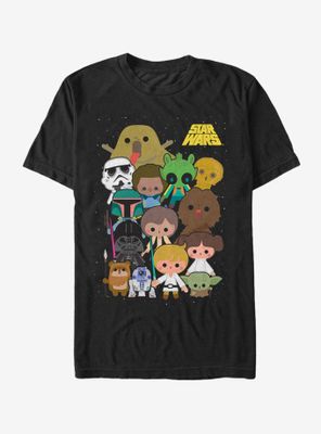 Star Wars Cute Cartoon Character Group T-Shirt