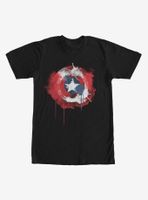 Marvel Captain America Shield Watercolor Print T-Shirt