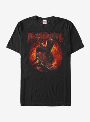 Marvel Deadpool Flames T-Shirt