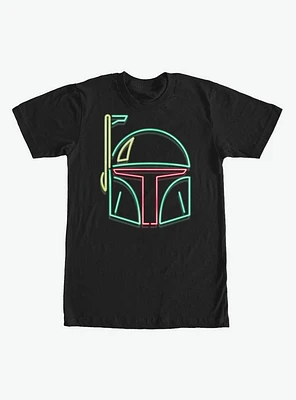 Star Wars Boba Fett Neon Sign Helmet T-Shirt