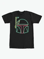 Star Wars Boba Fett Neon Sign Helmet T-Shirt
