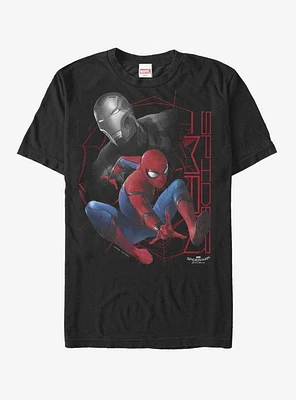 Marvel Spider-Man Homecoming Iron Man Grayscale T-Shirt