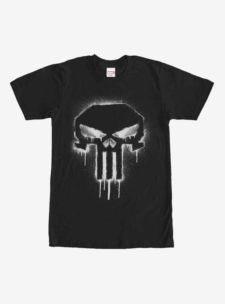 Marvel Punisher Drip Skull Symbol T-Shirt