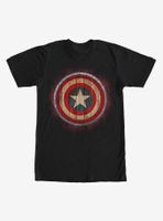 Marvel Captain America Shield Wood Print T-Shirt