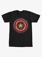 Marvel Captain America Shield Wood Print T-Shirt