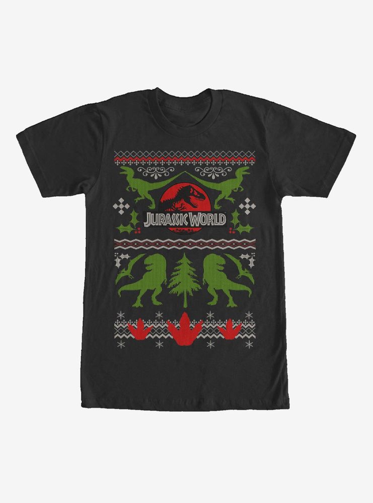 Jurassic World Holiday Pattern Print T-Shirt