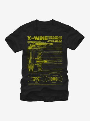 Star Wars X-Wing Schematics T-Shirt