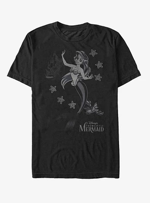 Disney Little Mermaid Ariel Grayscale T-Shirt