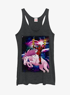 Marvel Taco Deadpool on Space Unicorn Womens Tank Top