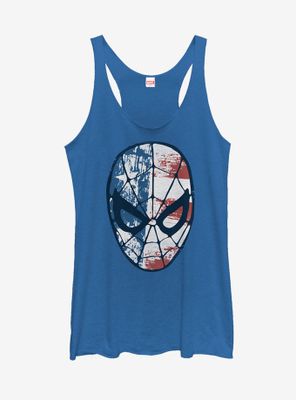 Marvel 4th of July Spider-Man American Flag Mask Girls Tank