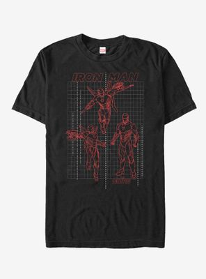 Marvel Avengers: Infinity War Iron Man Grid T-Shirt