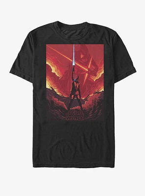 Star Wars Rey Lightsaber Flames T-Shirt