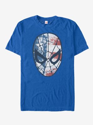 Marvel 4th of July Spider-Man American Flag Mask T-Shirt