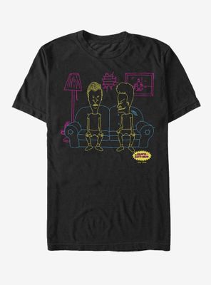 Beavis and Butt-Head Couch Outline T-Shirt