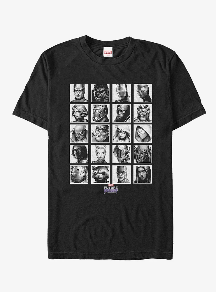 Marvel Future Fight Character Grayscale T-Shirt