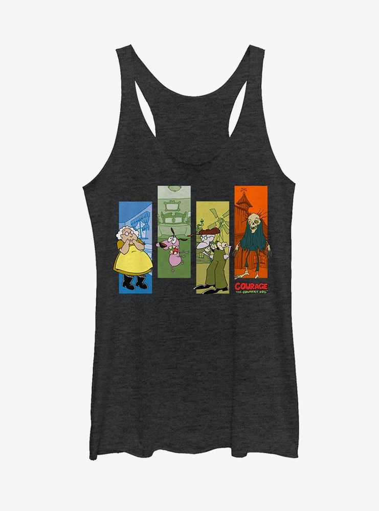 Courage the Cowardly Dog Character Panels Womens Tank Top