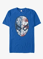 Marvel 4th of July Spider-Man American Flag Mask T-Shirt