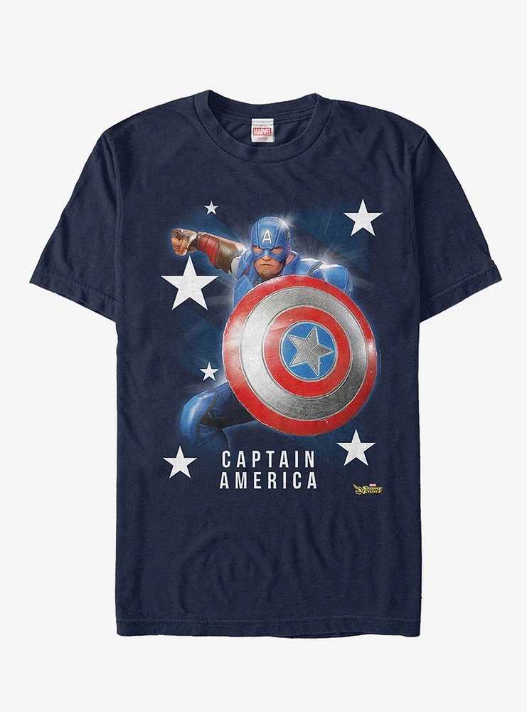 Marvel Strike Force Captain America Stars T-Shirt