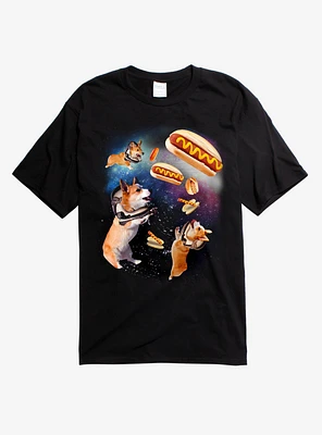 Corgis & Hot Dogs Galaxy T-Shirt