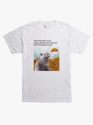 Thinking About Tacos Cat T-Shirt