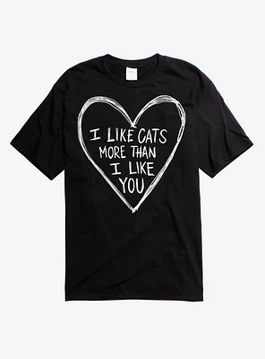 I Like Cats Heart T-Shirt