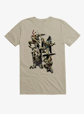 Teenage Mutant Ninja Turtles Group Fight Sand T-Shirt