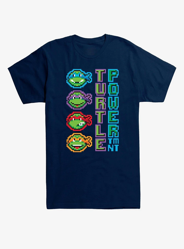 Teenage Mutant Ninja Turtles Pixel Art Turtle Power Vertical T-Shirt