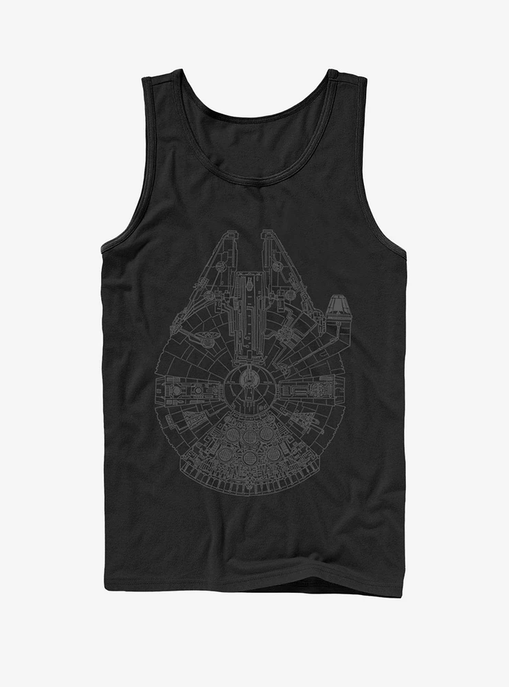 Star Wars Millennium Falcon Outline Tank