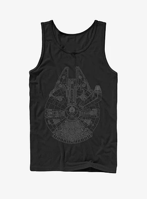 Star Wars Millennium Falcon Outline Tank