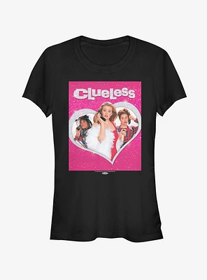 Clueless Bling Heart Girls T-Shirt