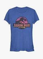 Jurassic Park Safari Logo Royal Blue Girls T-Shirt