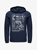 Jurassic Park Raptor Blue Print Hoodie