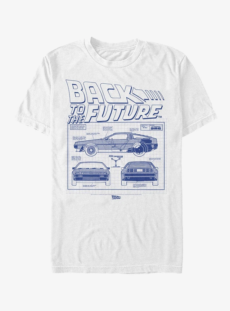 Back to the Future DeLorean Blueprint T-Shirt