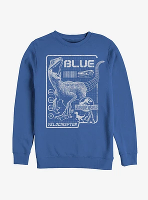 Jurassic Park Raptor Blue Print Sweatshirt