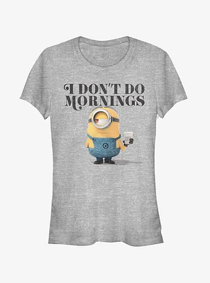 Minion Don't Do Mornings Girls T-Shirt