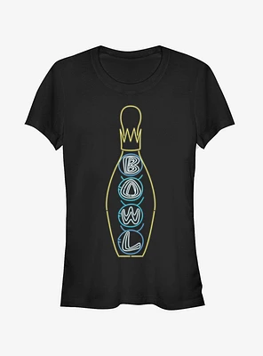 Bowling Neon Light Print Girls T-Shirt