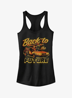 DeLorean Schematic Print Girls Tank