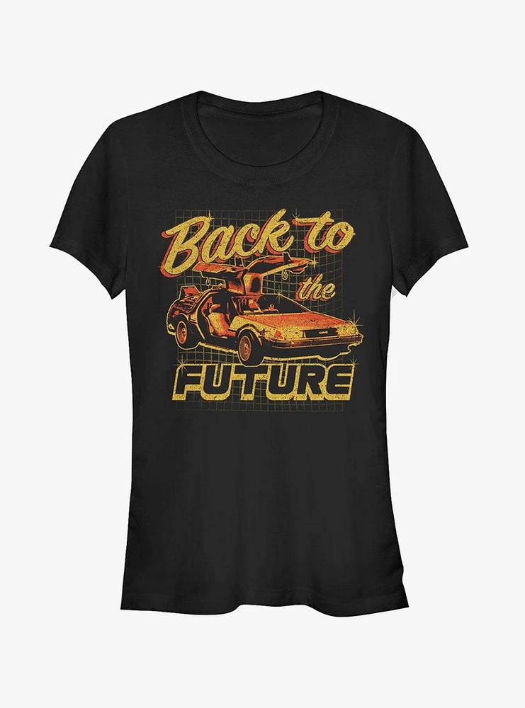 DeLorean Schematic Print Girls T-Shirt