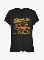 DeLorean Schematic Print Girls T-Shirt