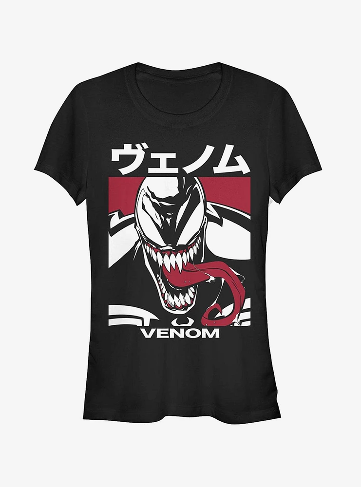 Marvel Venom Japanese Text Character Girls T-Shirt