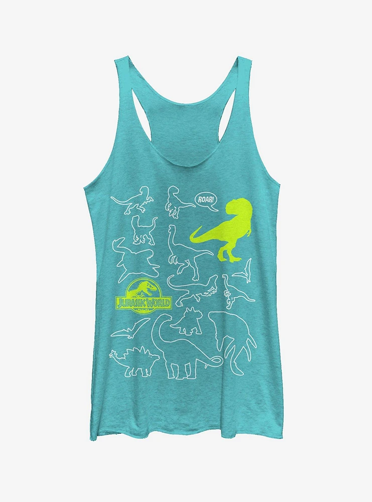 Jurassic World Fallen Kingdom Dinosaur Outline Girls Tank