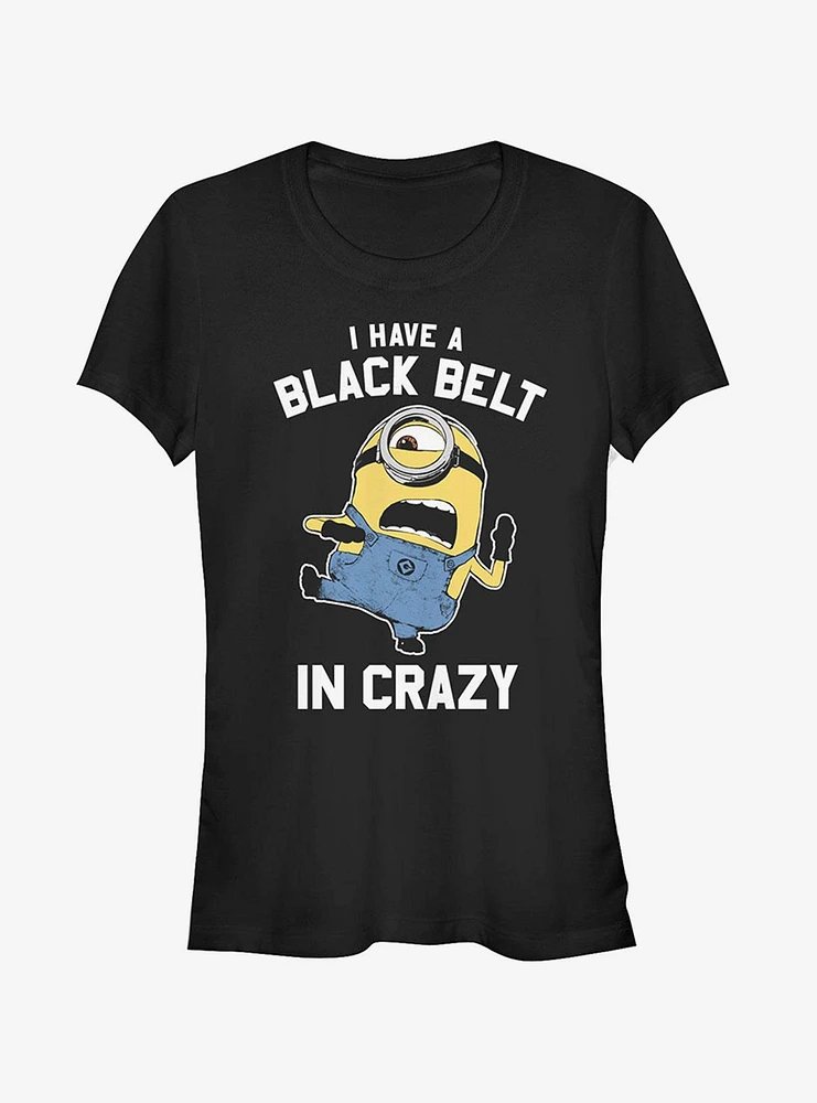 Minion Black Belt Crazy Girls T-Shirt