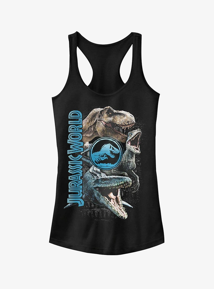 Jurassic World Fallen Kingdom Dinosaur Montage Girls Tank