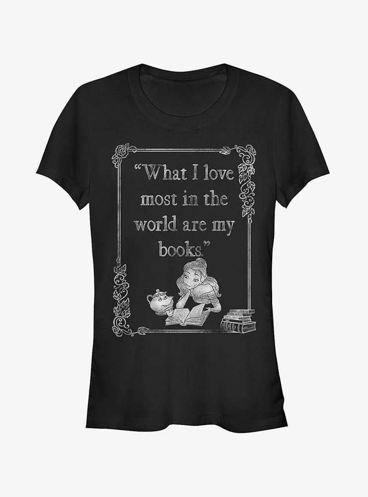 Disney Belle Loves Books Girls T-Shirt